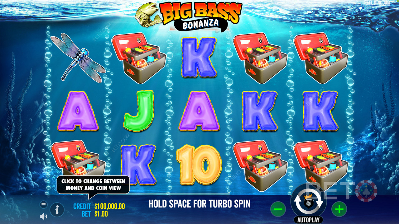 Fantastiske temabaserte symboler i spilleautomaten Big Bass Bonanza