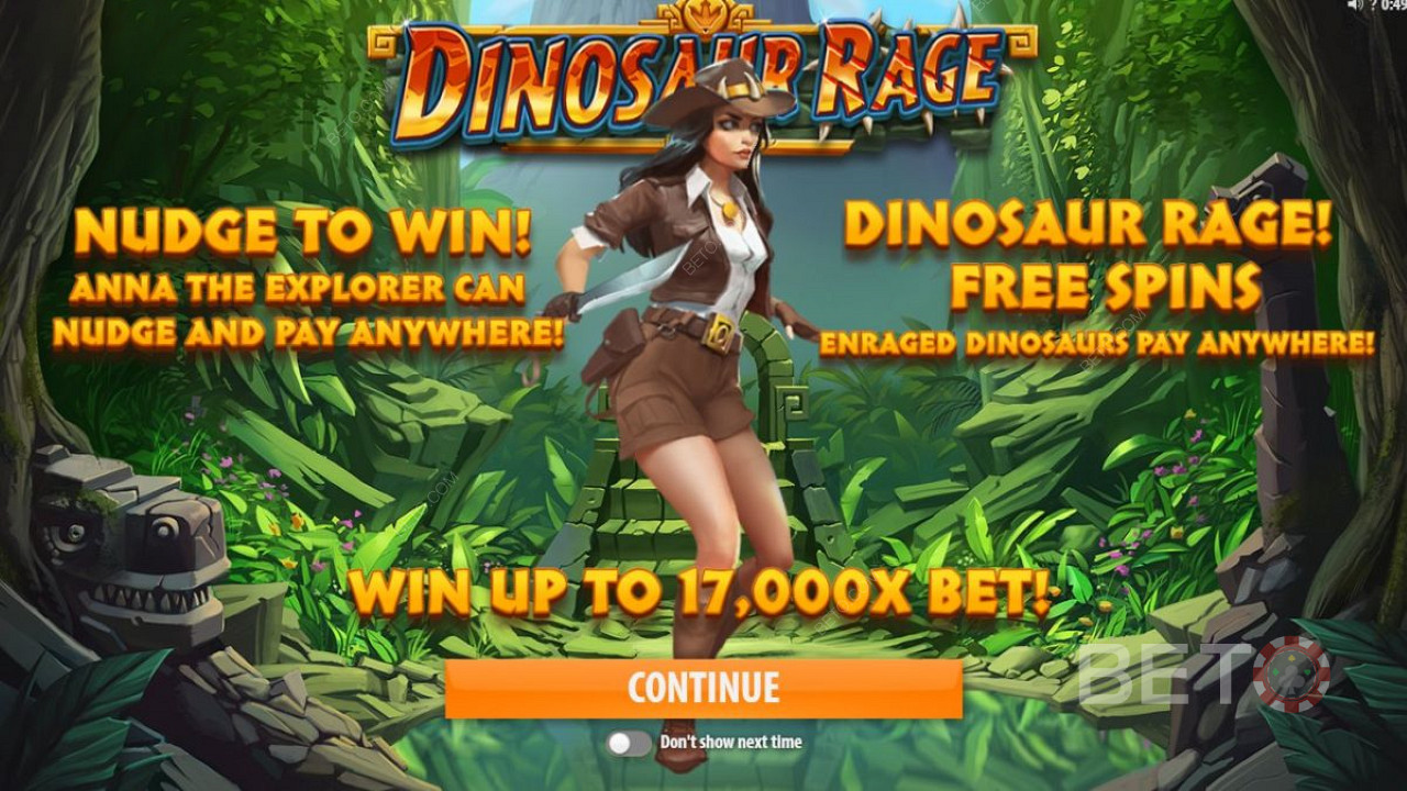 Dinosaur Rage fra Quickspin - følg oppdageren Anna tilbake til juratiden på jakt etter bonusskatter
