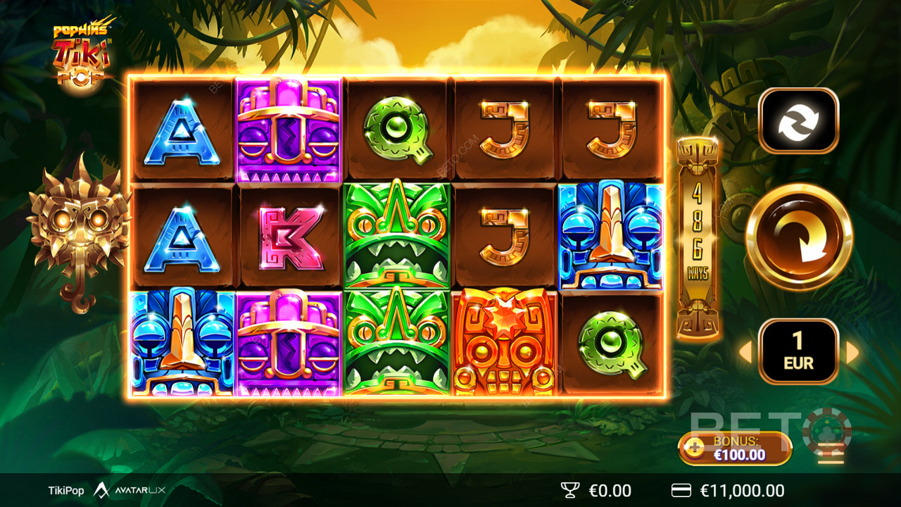 Nyt et fargerikt tema i TikiPop online spilleautomat