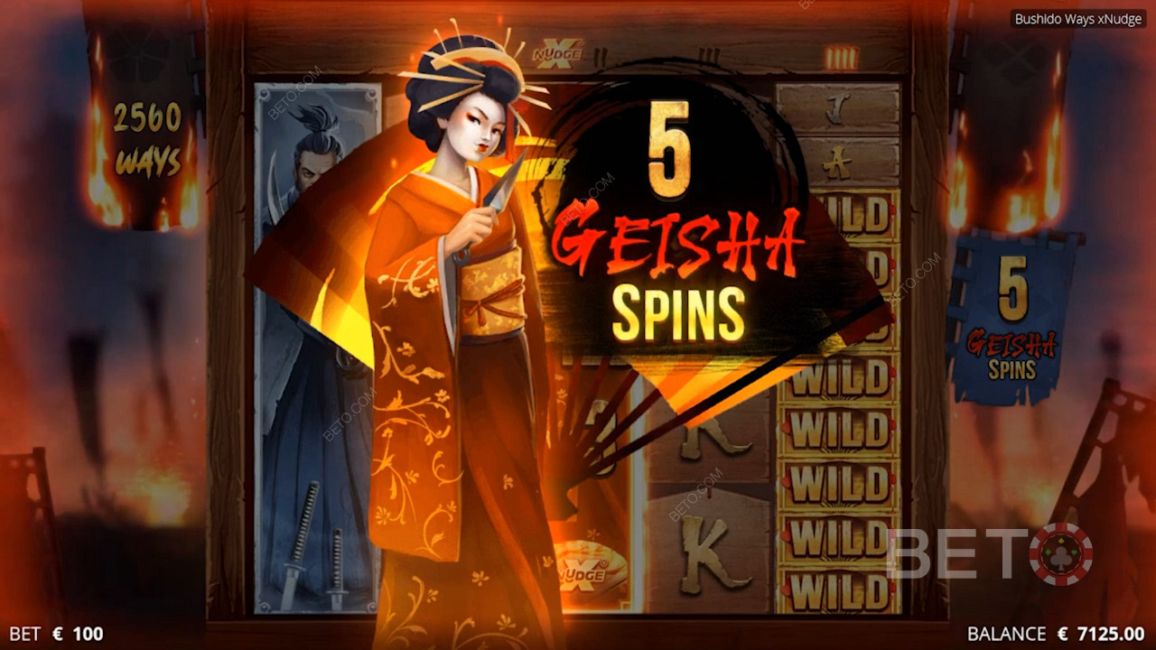 Det er opptil 12 288 måter å vinne på, og Geisha Wild hjelper deg med å øke multiplikatorene dine