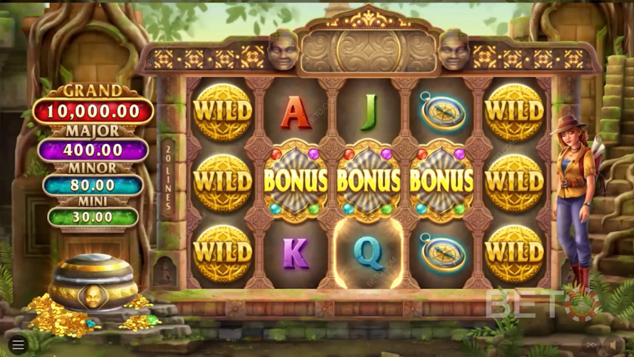 Land 3 bonussymboler for å utløse bonusspillet med de faste jackpottene