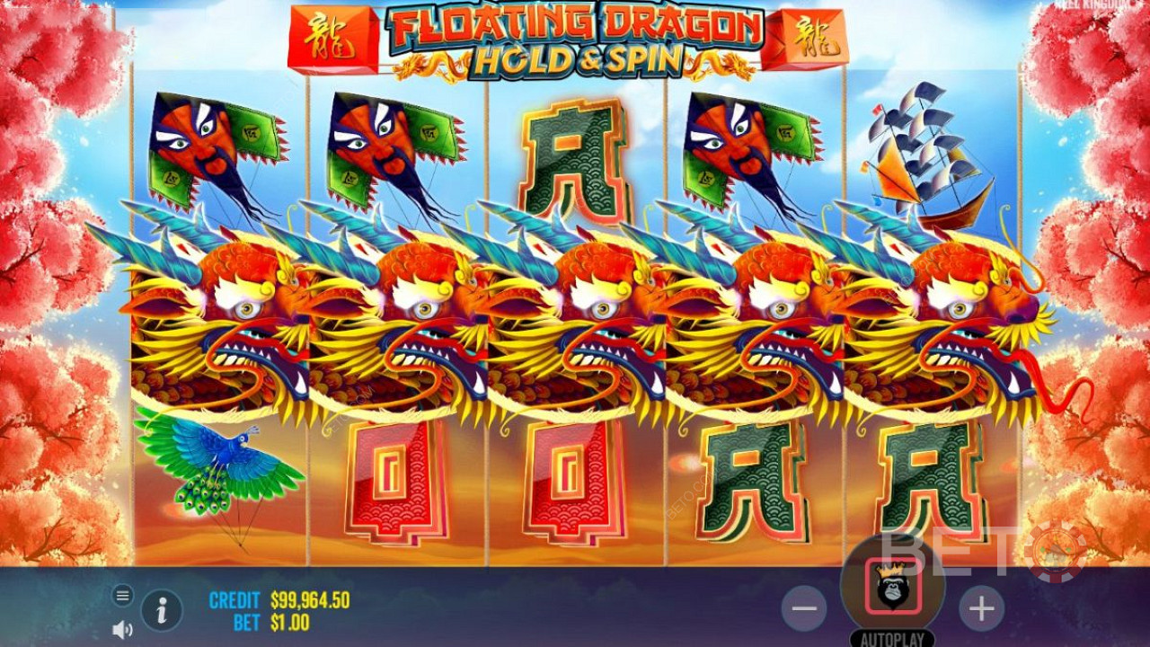 Floating Dragon er en videoautomat fra Reel Kingdom med 5 hjul, 3 rader og 10 gevinstlinjer