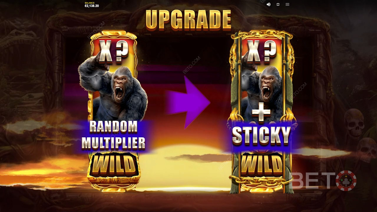 Du kan også oppgradere til sticky wilds