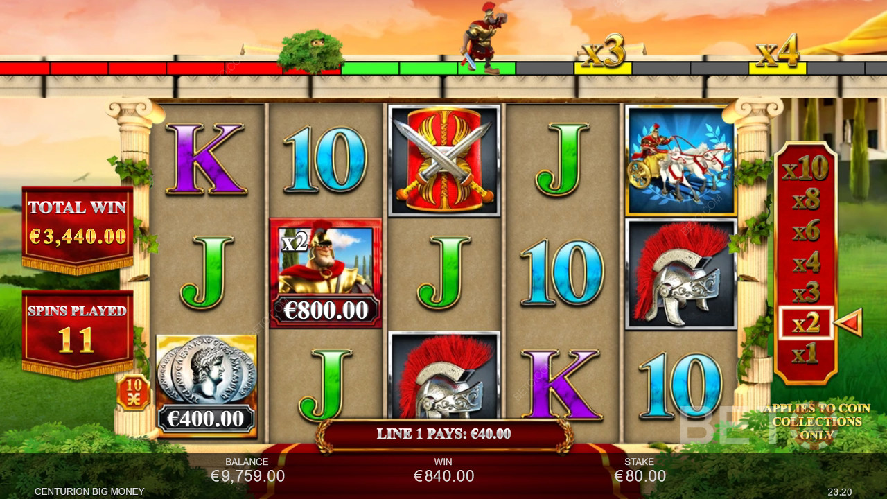 Vinn 2 500 ganger innsatsen din i Centurion Big Money-spilleautomaten!
