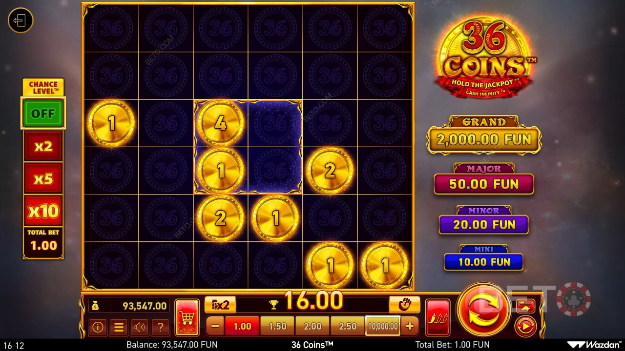 Bonusfunksjoner forklart i 36 Coins by Wazdan