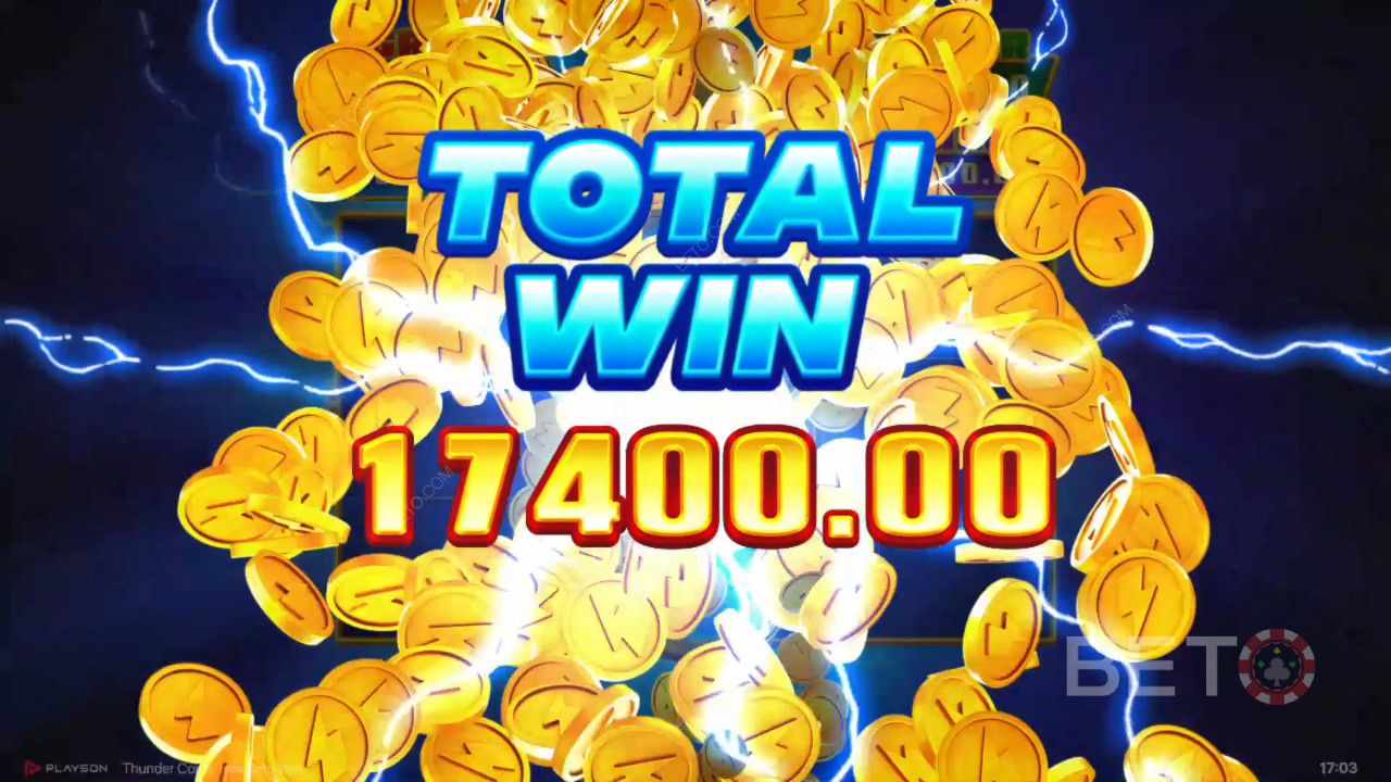 Vinn 5 150 ganger innsatsen din i Thunder Coins Online Slot!