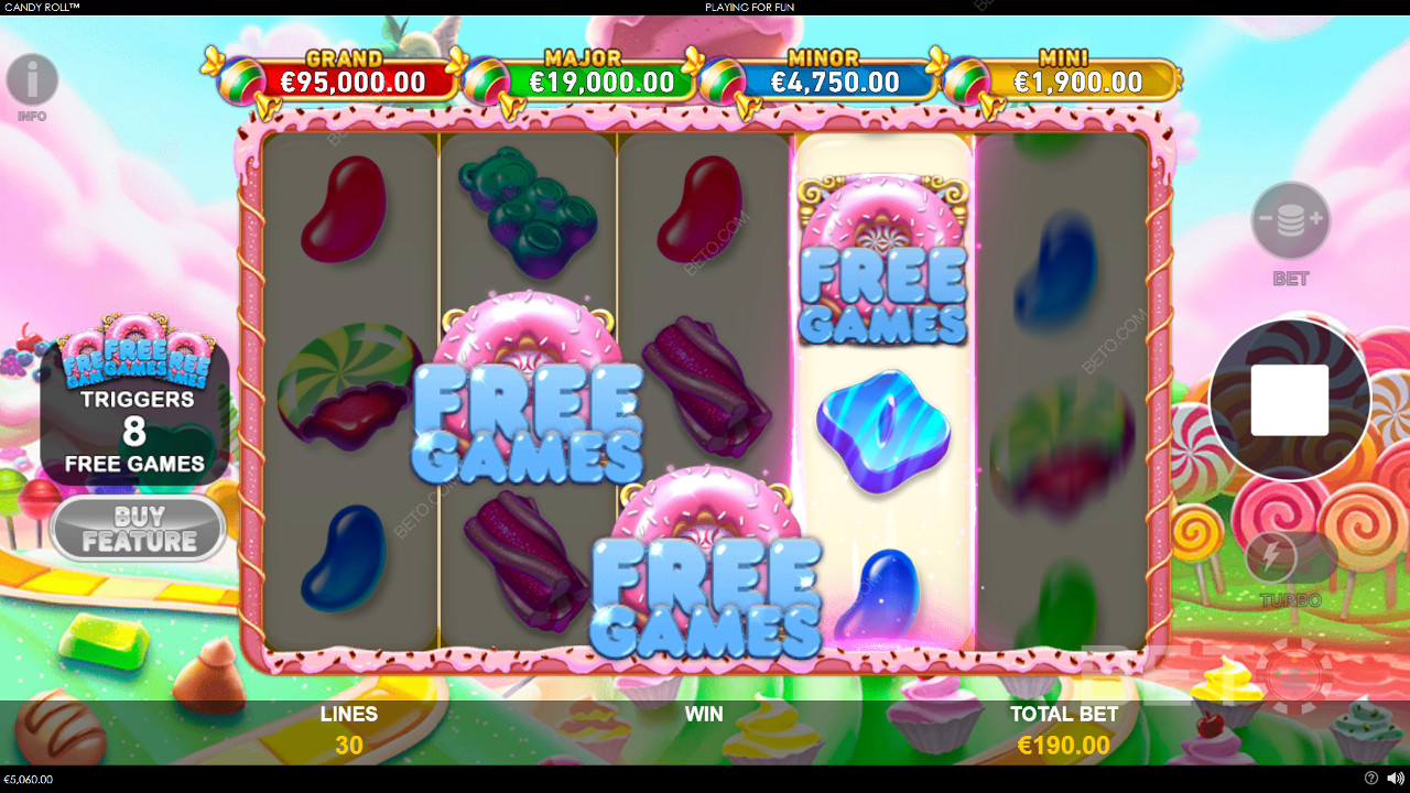 Candy Roll Anmeldelse av BETO Slots