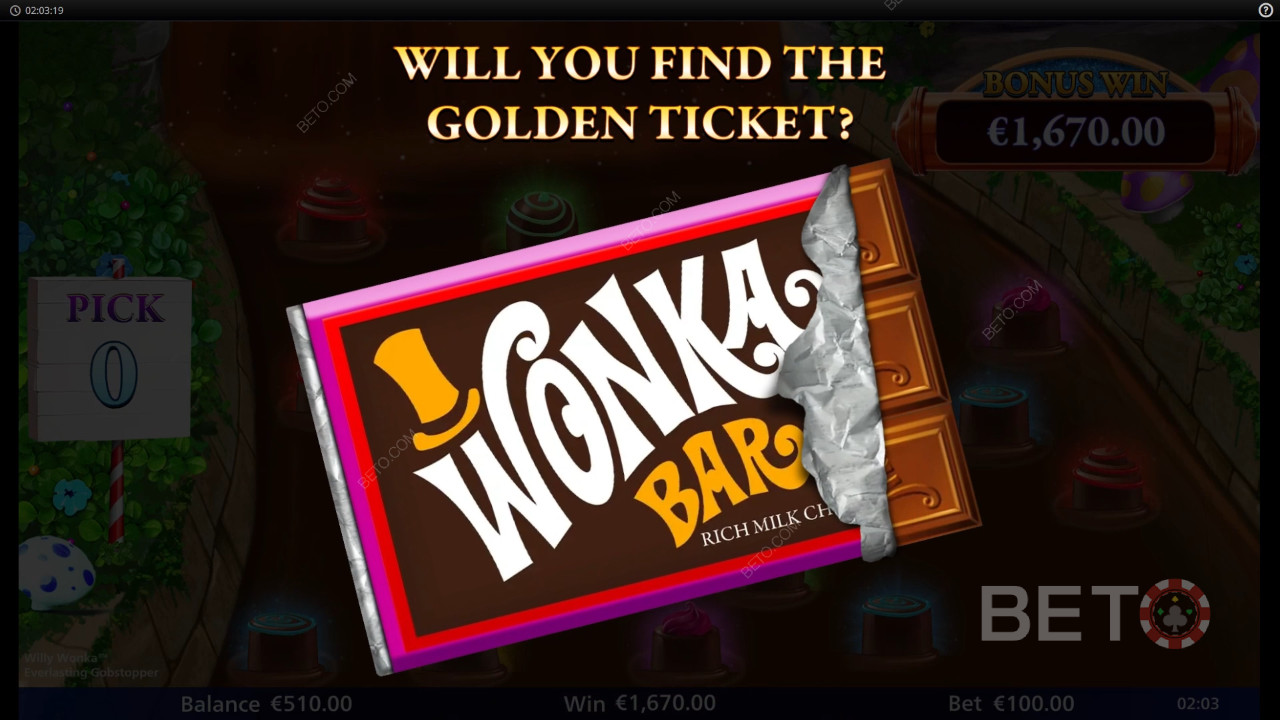 Kjennelse for Willy Wonka Everlasting Gobstopper spilleautomat online