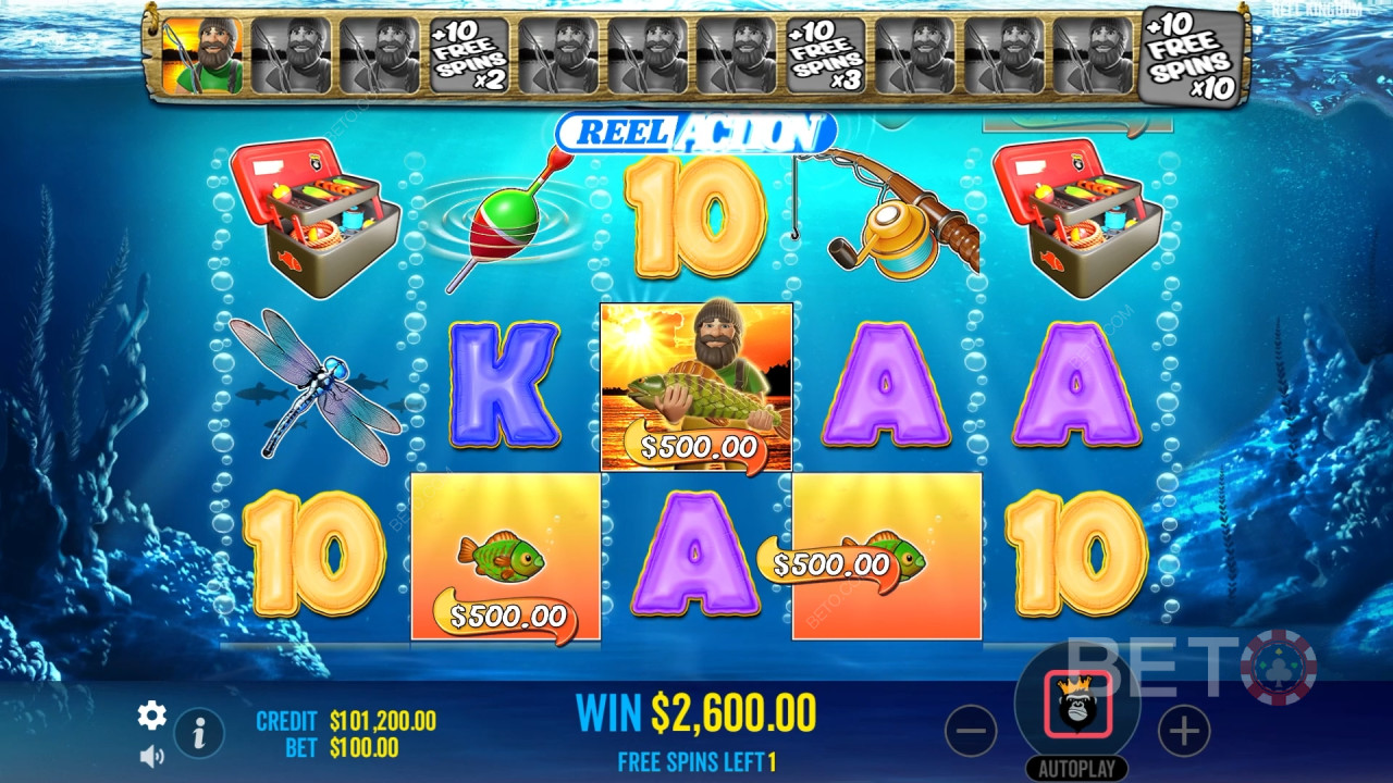 Bonusfunksjoner forklart i Big Bass Bonanza Reel Action by Reel Kingdom