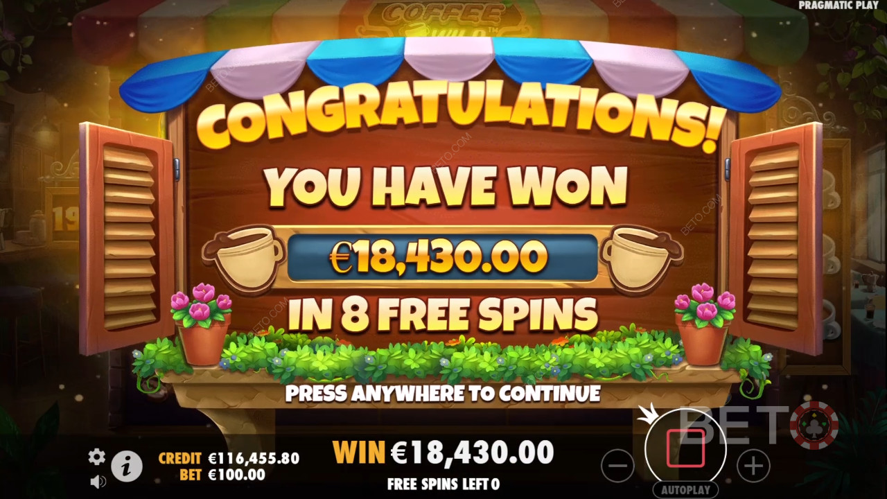 Vinn 4 000 ganger innsatsen din i Coffee Wild Online Slot!