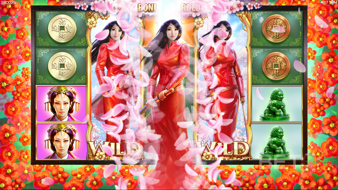 Quickspin med Sakura Fortune - Bli med denne vakre japanske prinsessen i hennes søken etter å kjempe mot de onde keiserne
