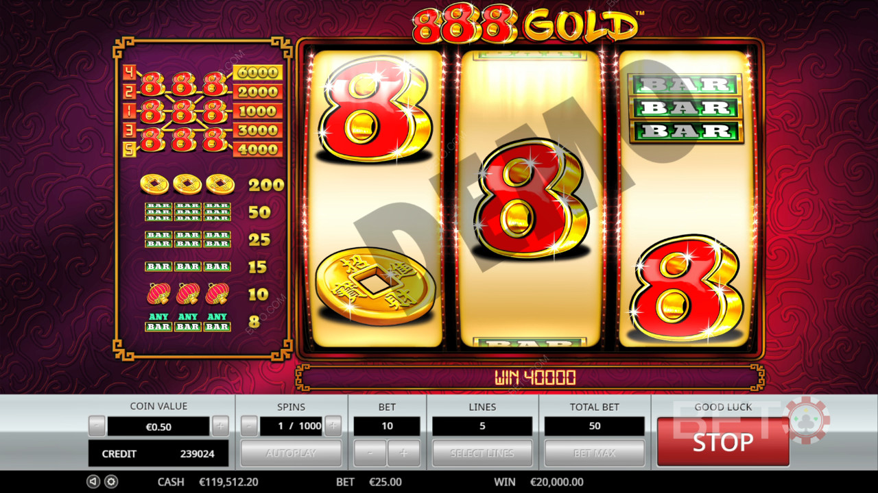 888 Gold Anmeldelse av BETO Slots
