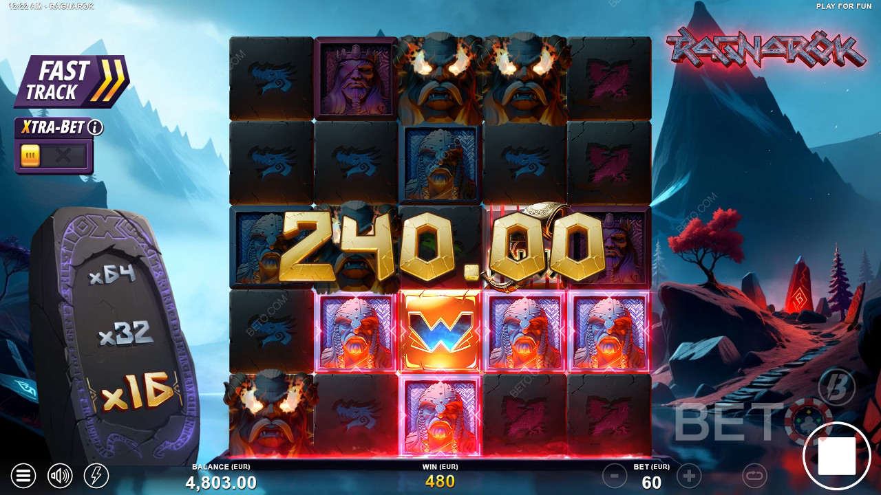 Vinn 10 000 ganger innsatsen din i Ragnarok spilleautomat på nett!