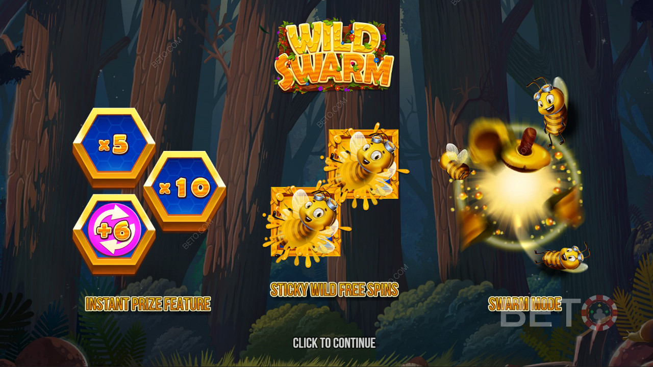 Nyt kraftige bonusfunksjoner i Wild Swarm online spilleautomat