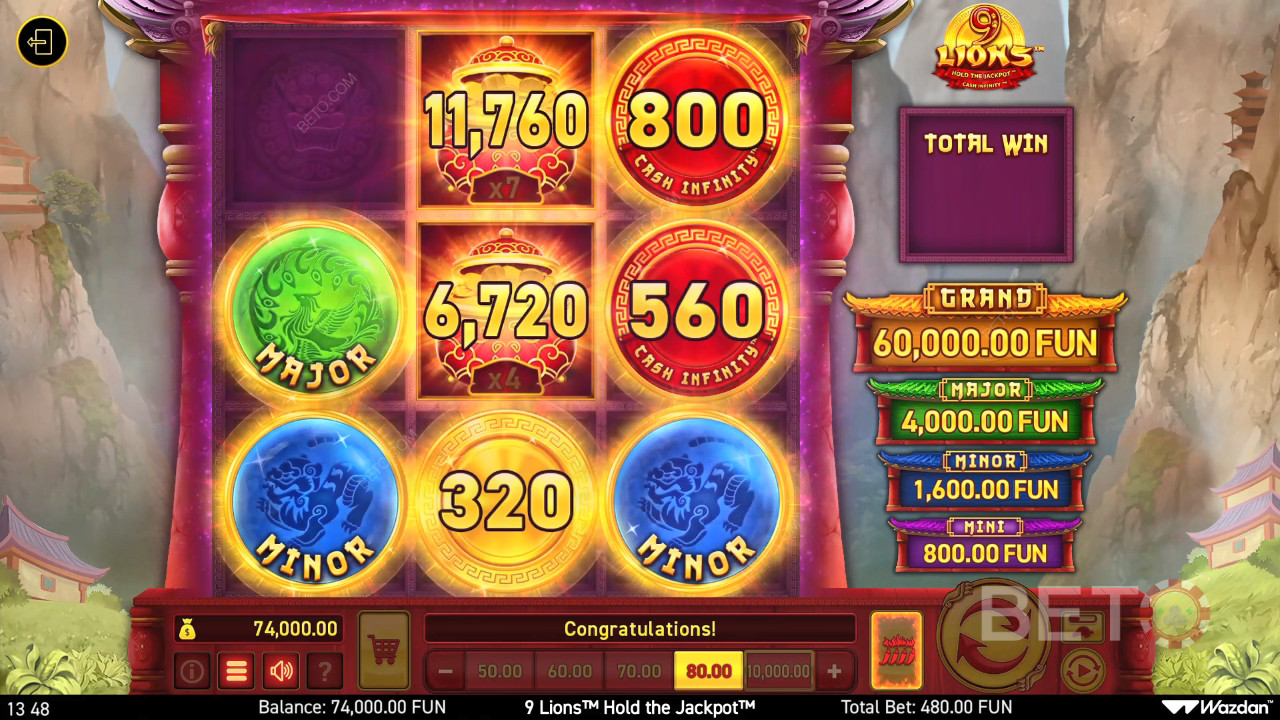 9 Lions Hold the Jackpot Spill Gratis