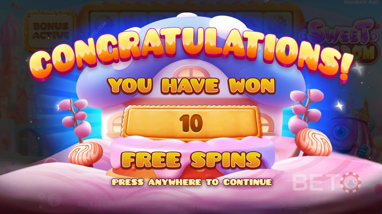 Vinn 10 000 ganger innsatsen din i Sweet Kingdom Online Slot!
