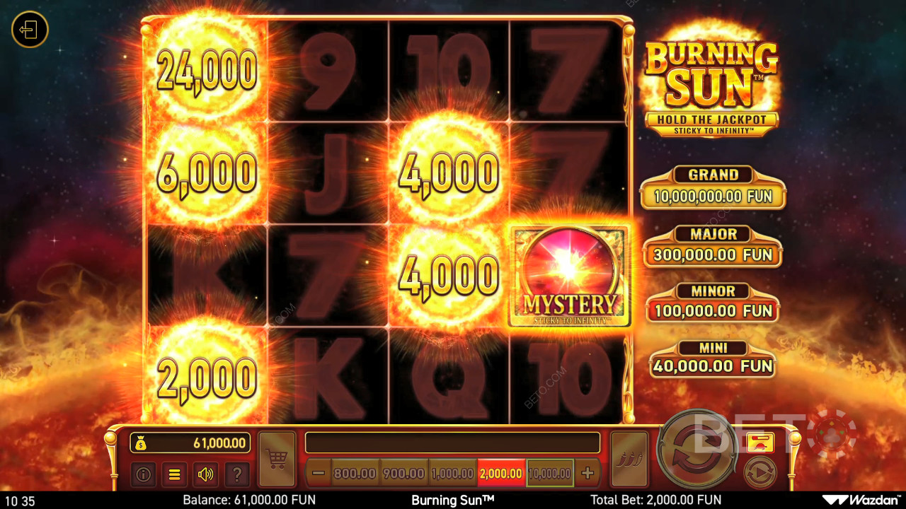 Burning Sun Anmeldelse av BETO Slots