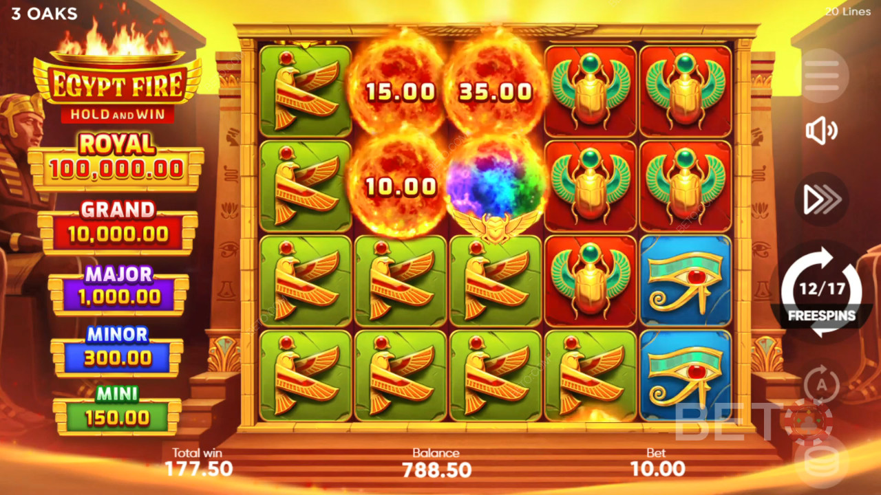 Bonusfunksjoner forklart i Egypt Fire av 3 Oaks Gaming