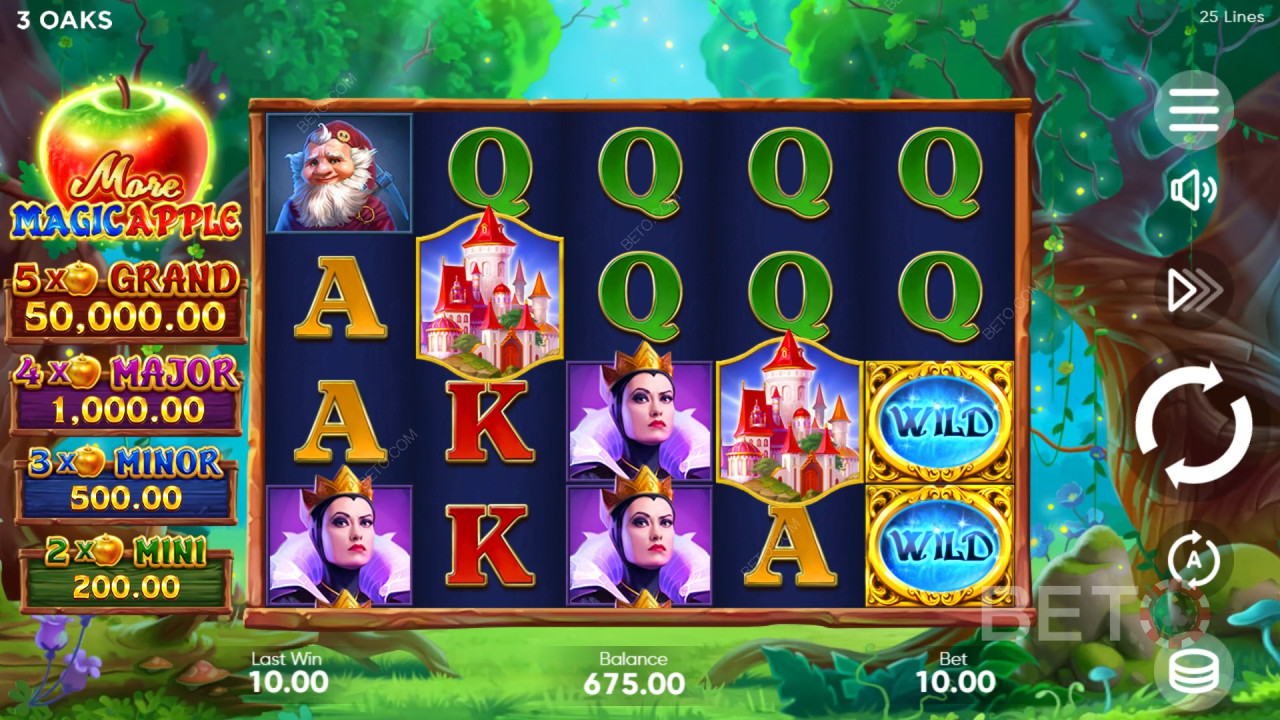 Bonusfunksjoner forklart i More Magic Apple av 3 Oaks Gaming