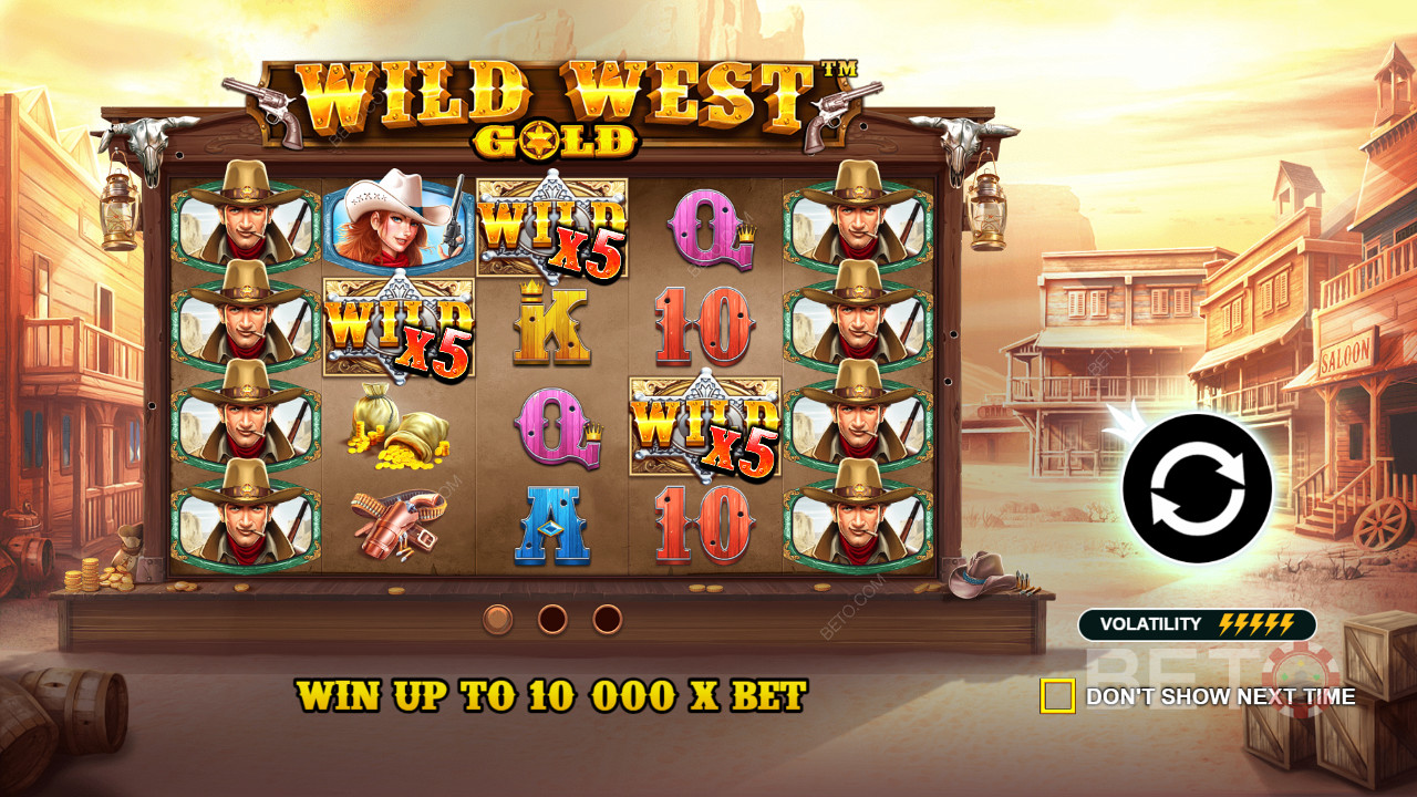 Belønnende Wild-symboler hjelper til med å lande en utbetaling i Wild West Gold