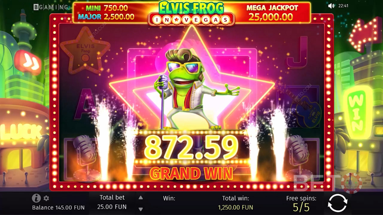 Vinn noen store beløp på Elvis Frog in Vegas