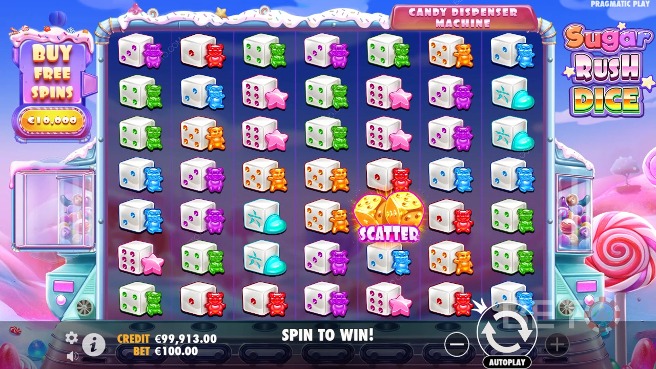Kjennelse for Sugar Rush Dice Online spilleautomat