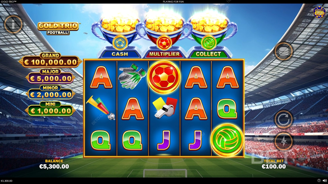 Gulltrioen: Fotball! Anmeldelse av BETO Slots