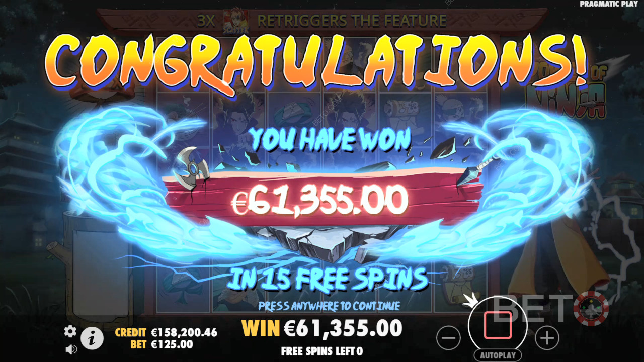 Vinn 5000 ganger innsatsen din i Power of Ninja Video Slot!