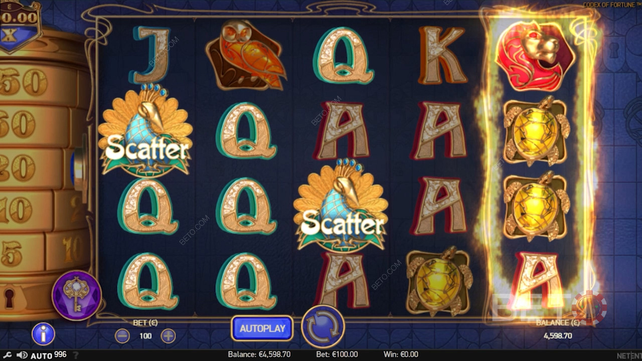 5x4 rutenett i Codex of Fortune online spilleautomat
