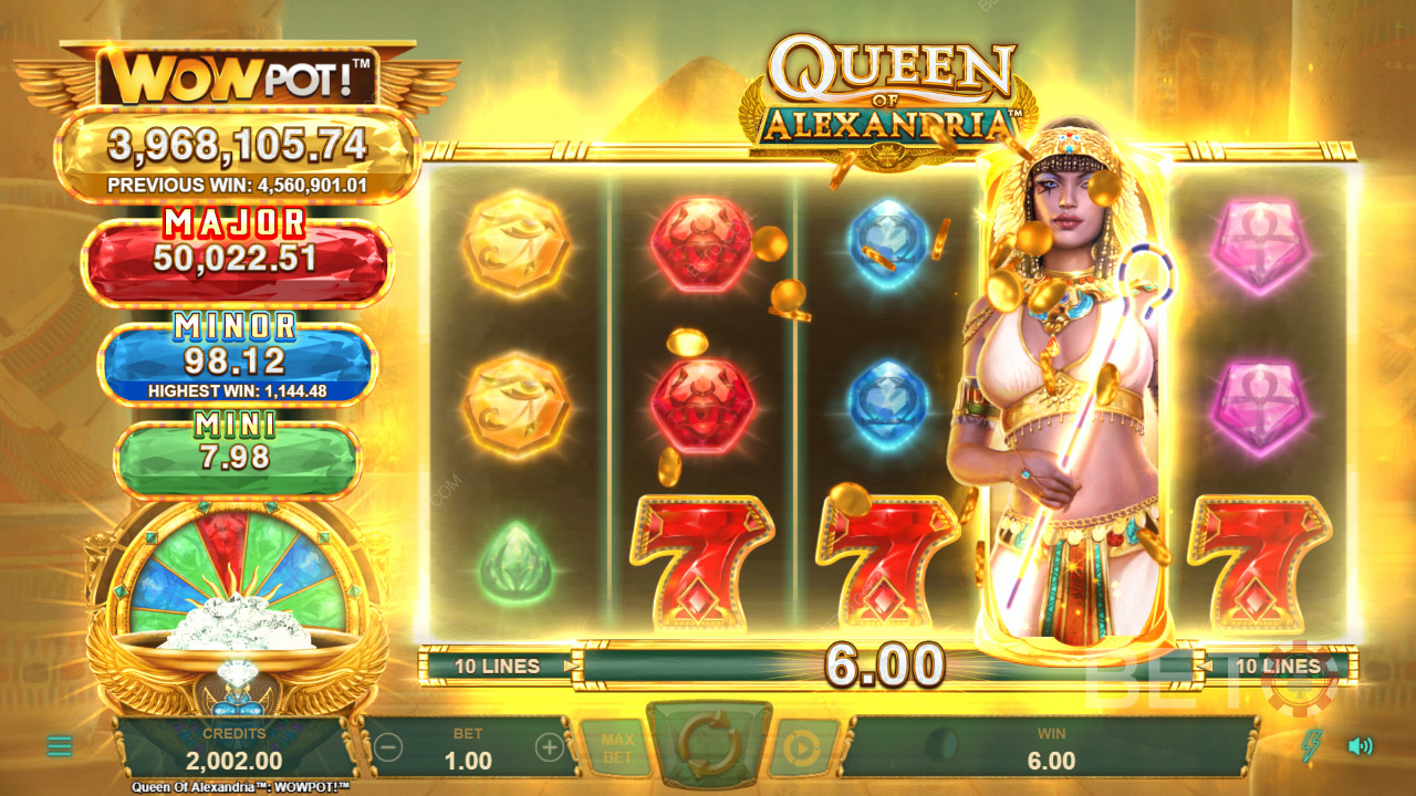Queen of Alexandria WowPot av Neon Valley Studios er en kul fantasy spilleautomat