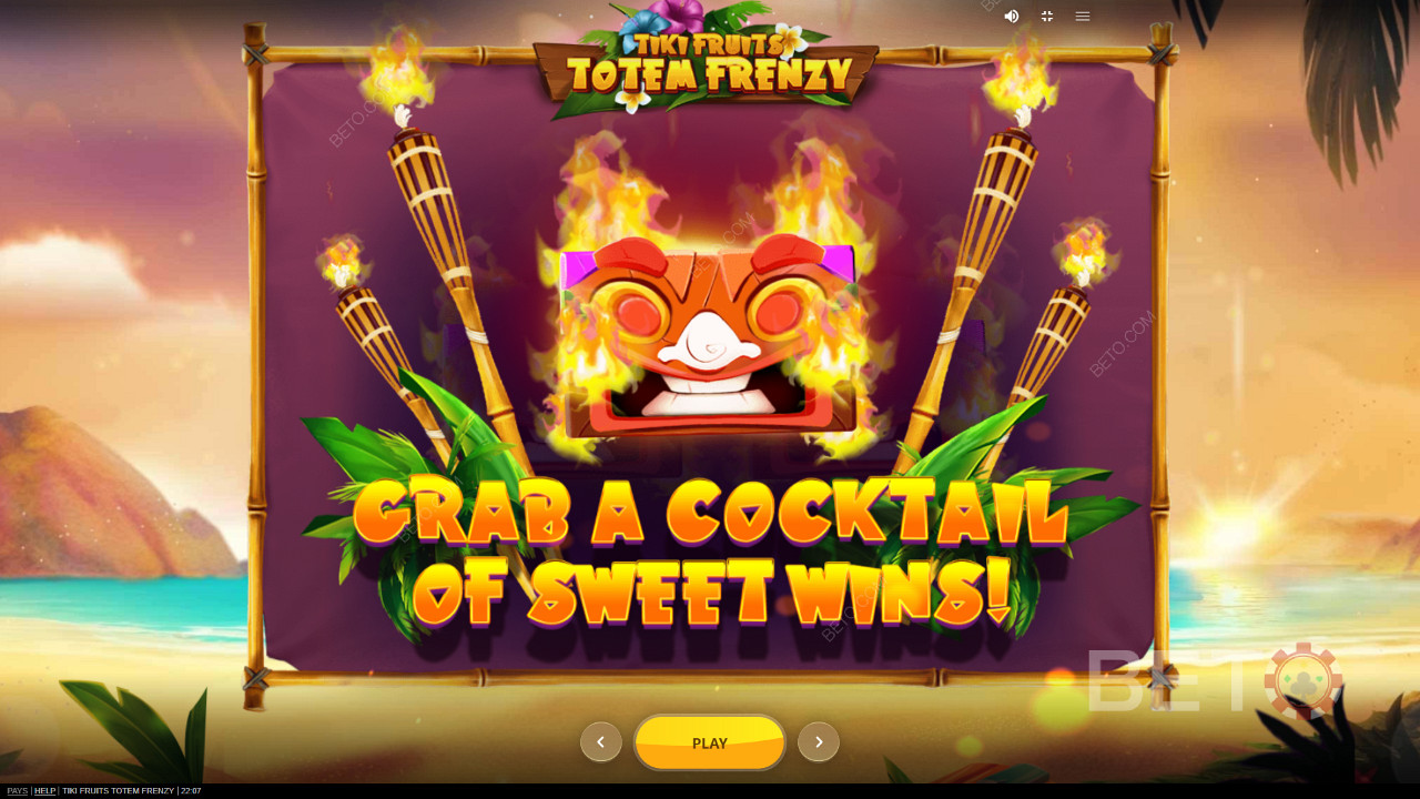 Nyt kraften til Tiki Mask Wilds i Tiki Fruits Totem Frenzy online spilleautomat