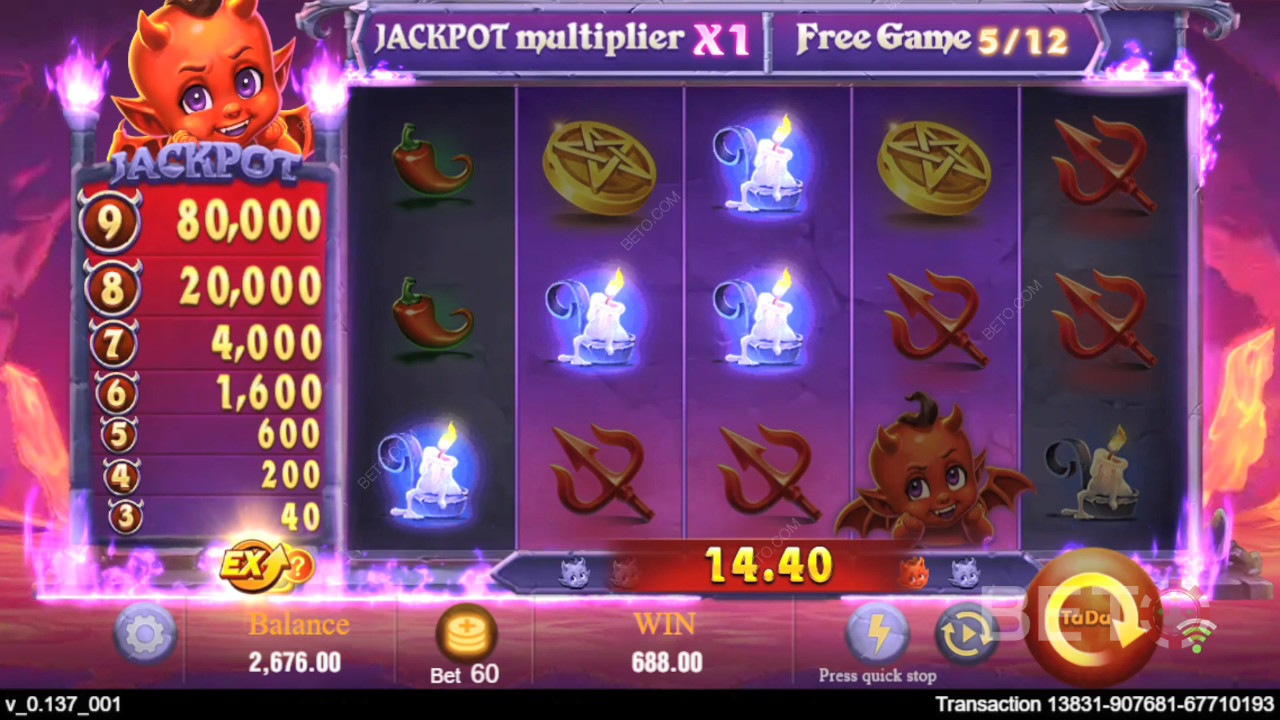 Vinn 10 000 ganger innsatsen din i Devil Fire Online Slot!