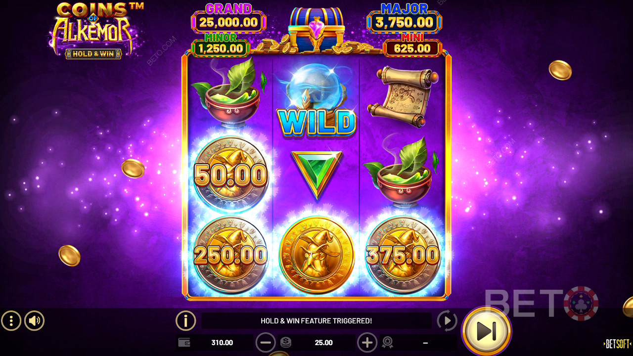 Coins of Alkemor - Hold & Win Anmeldelse av BETO Slots