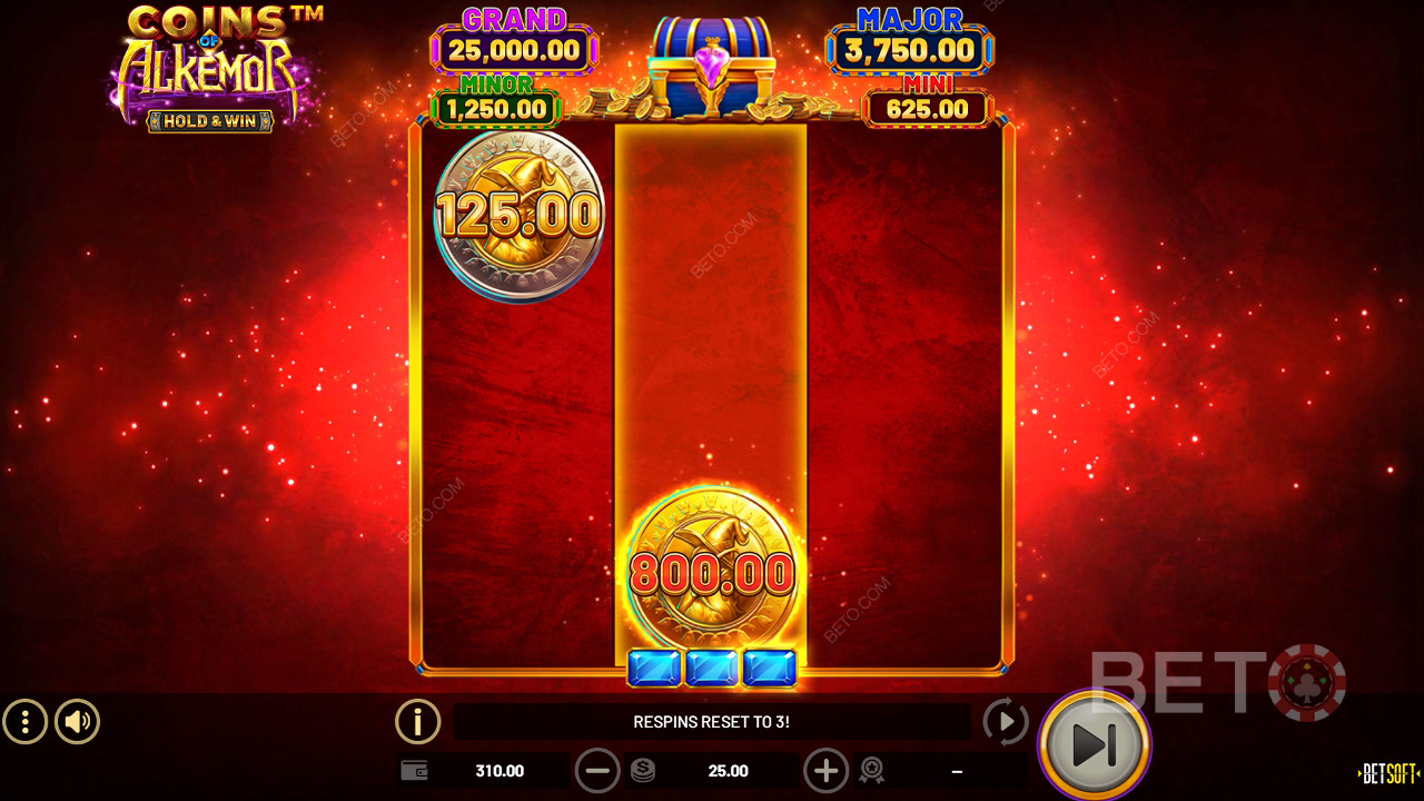 Vinn 3600 ganger innsatsen din i Coins of Alkemor - Hold & Win Slot!