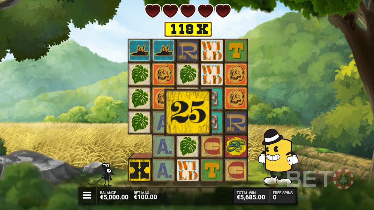 Nyt en multiplikator som vokser i gratisspinn i spilleautomaten Stack 