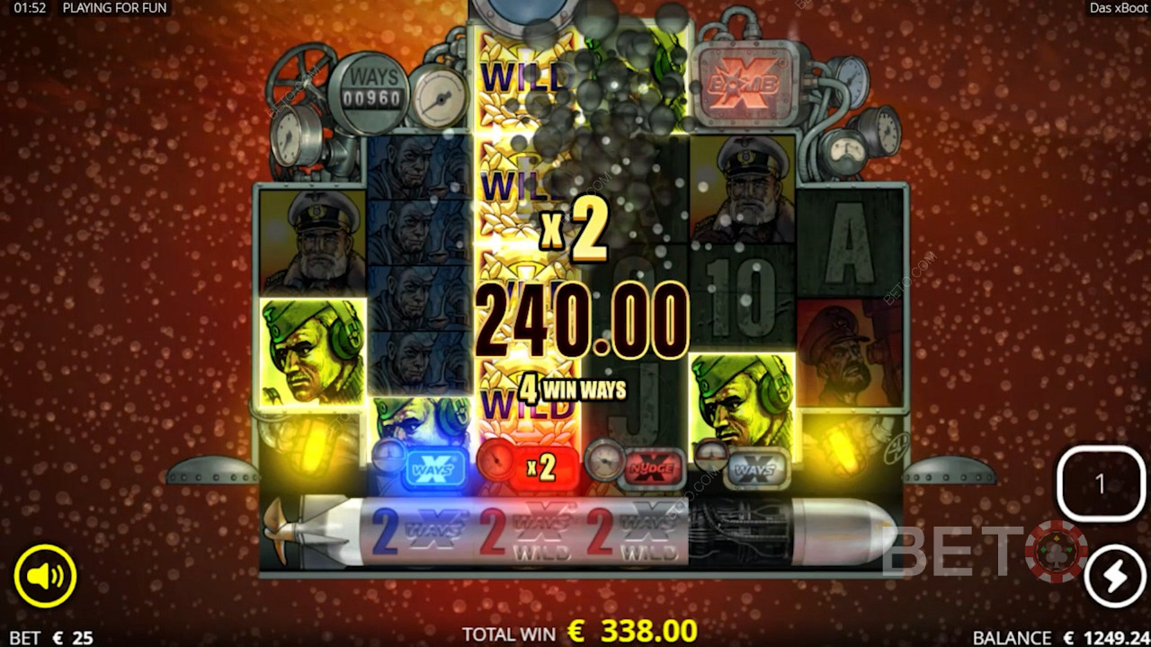 Vinn belønninger verdt opptil 55 200 ganger innsatsen i Das xBoot online spilleautomat