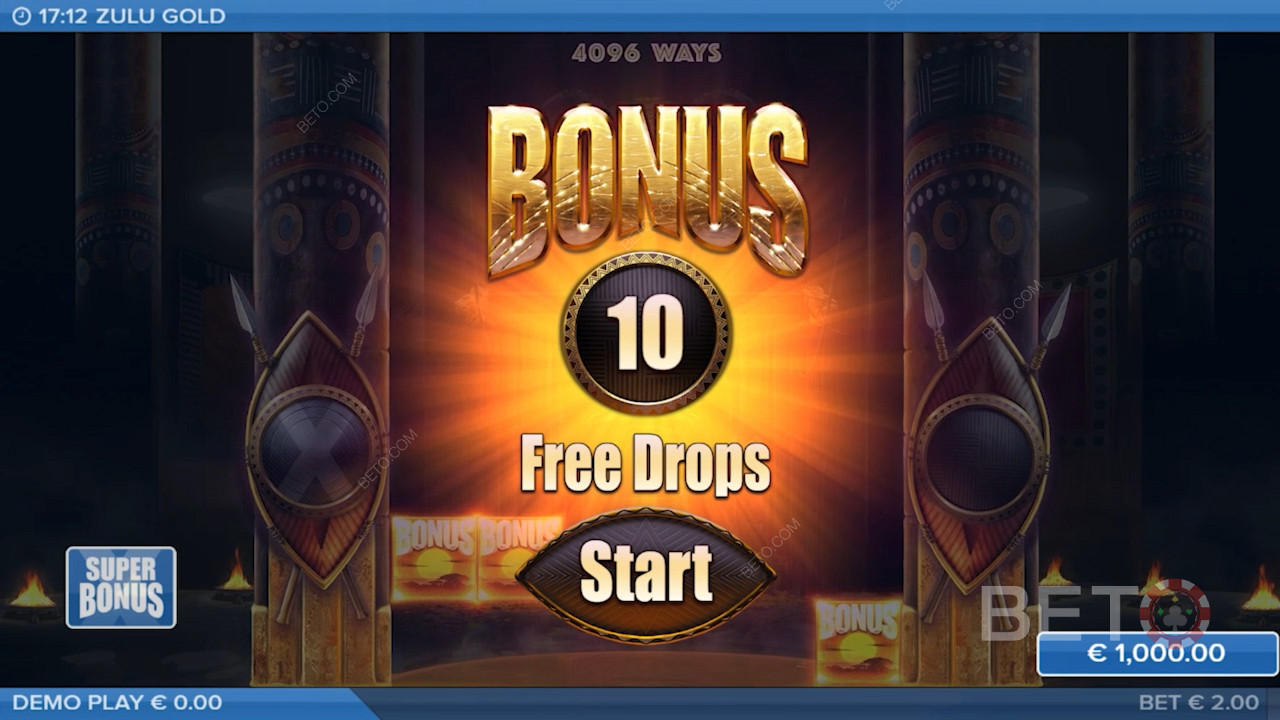 Multiplier Free Drops-funksjonen gir spillere 10-25 gratisspinn i denne spilleautomaten