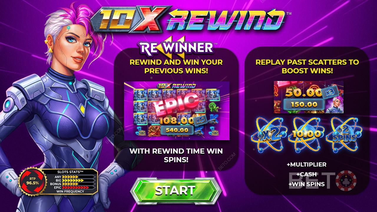 Starter gamblingeventyret i 10x Rewind