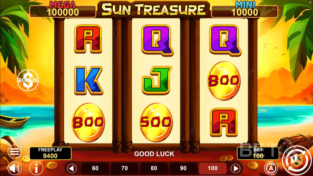 Sun Treasure Hold & Win-anmeldelse av BETO Slots