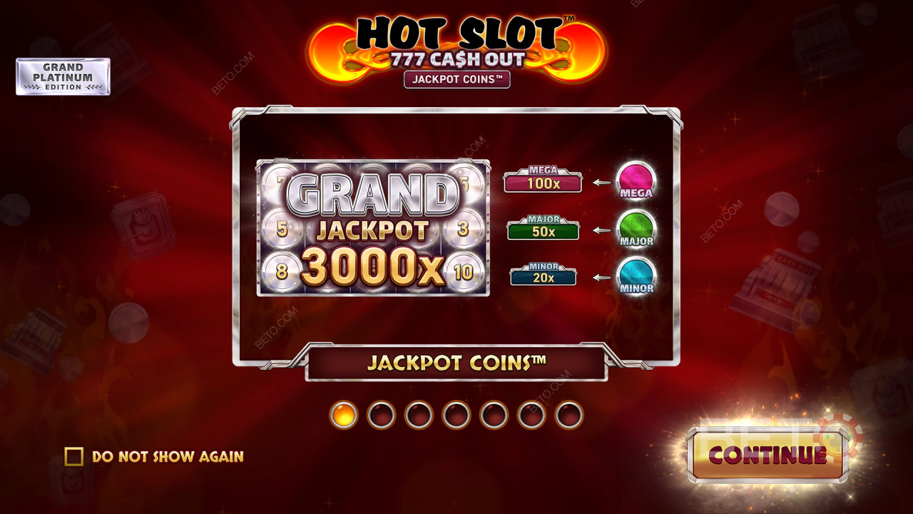 Bonusfunksjoner forklart i Hot Slot: 777 Cash Out Grand Platinum Edition av Wazdan