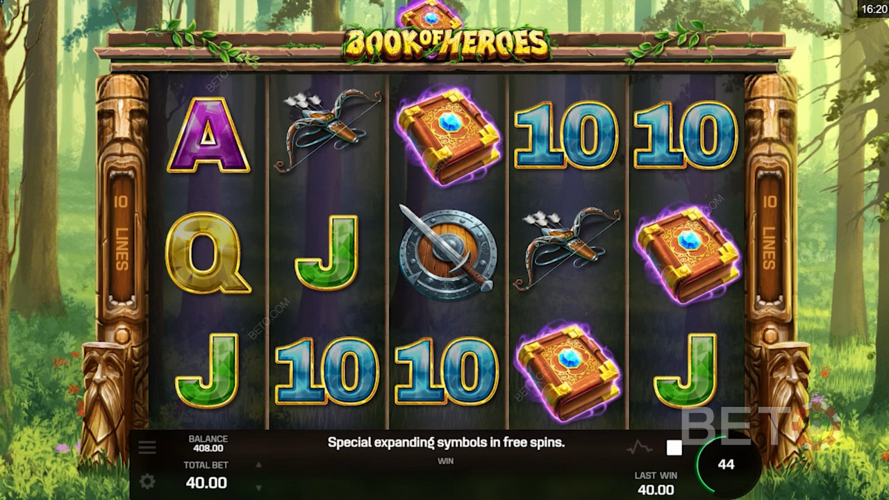 Nyt gratisspinn, ekspanderende symbol og mer i Book of Heroes online spilleautomat
