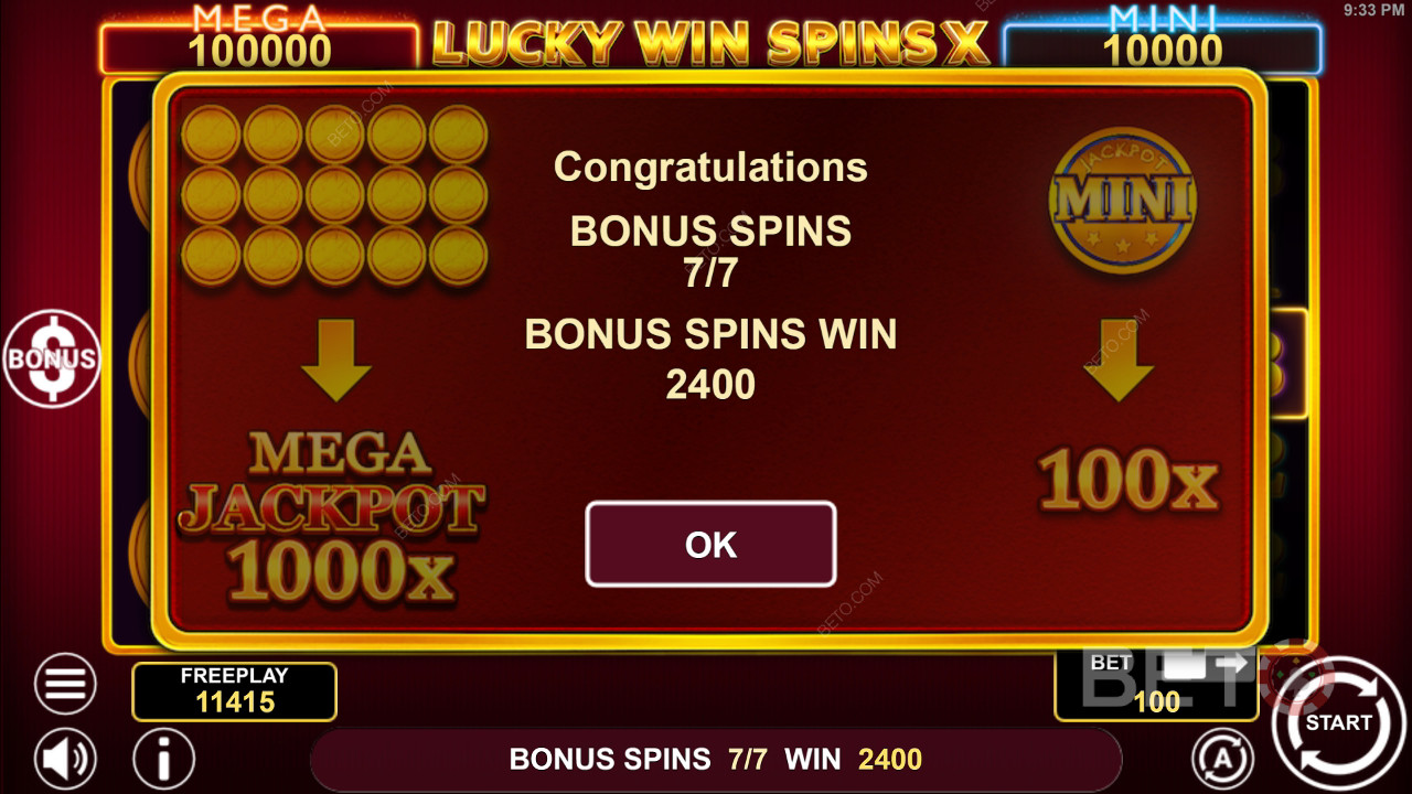 Bonusfunksjoner forklart i Lucky Win Spins X av 1spin4win