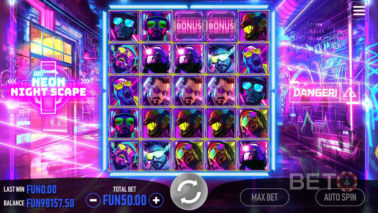 Neon Night Scape Anmeldelse av BETO Slots