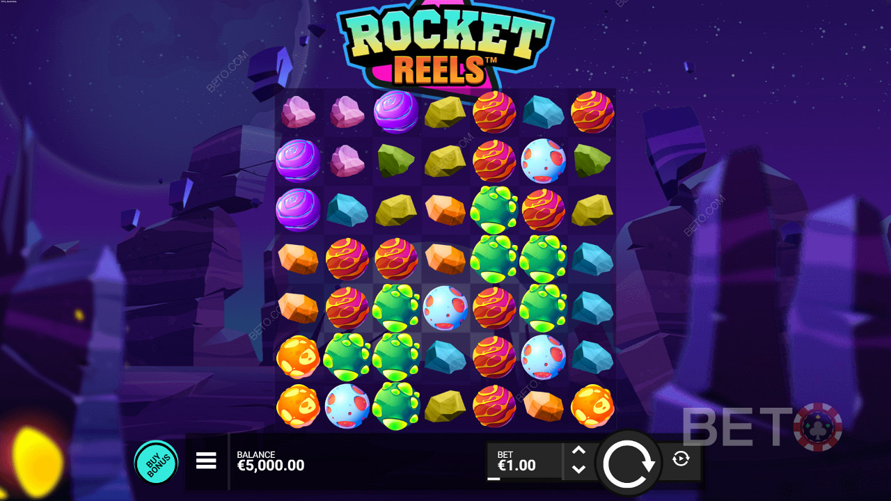 Rocket Reels klyngebasert spilleautomat fra Hacksaw Gaming