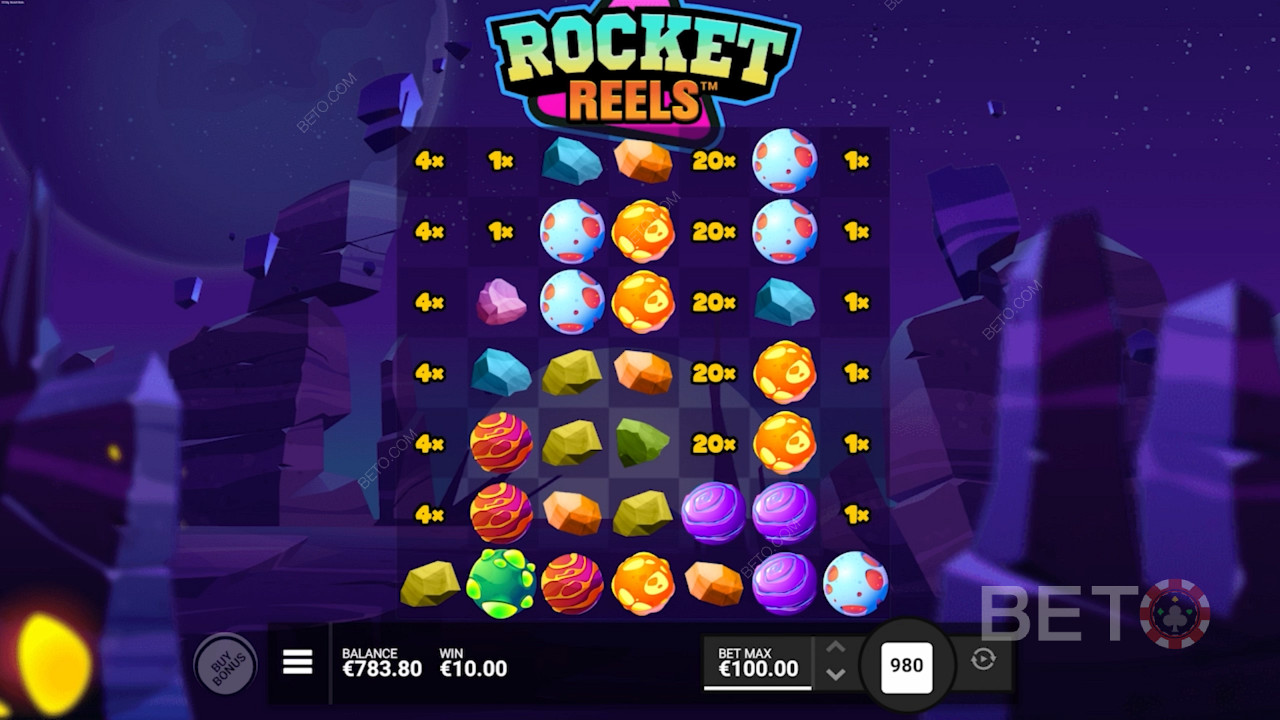 Hopp på en rakett og vinn belønninger verdt opptil 10 000 ganger i Rocket Reels -sporet