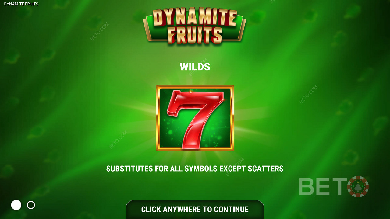 Dynamite Fruits spilleautomat - Wild-symboler - de røde syv