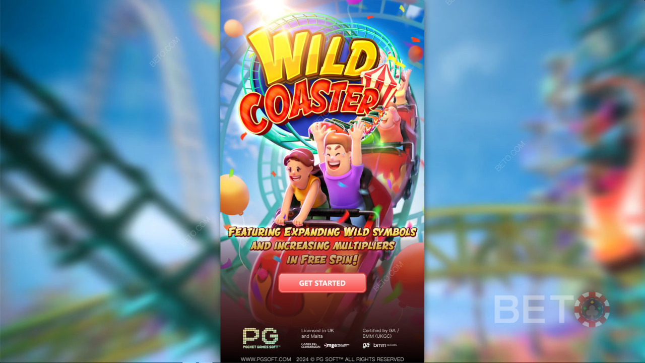 Vinn 16 465 ganger innsatsen din i Wild Coaster Video Slot!