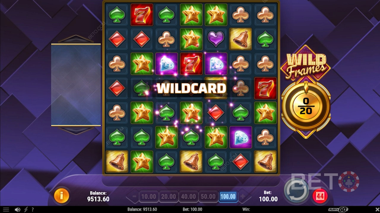 Wildcard-bonus i Wild Frames online spilleautomat