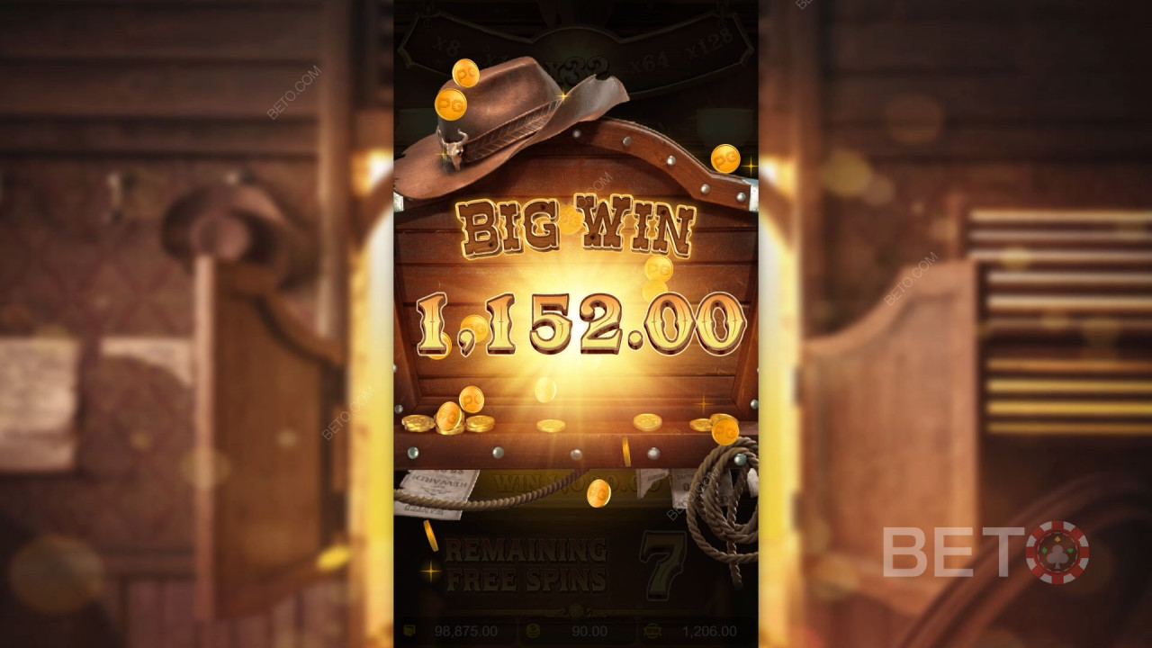 Vinn 5000 ganger innsatsen din i Wild Bounty Showdown spilleautomat på nett!