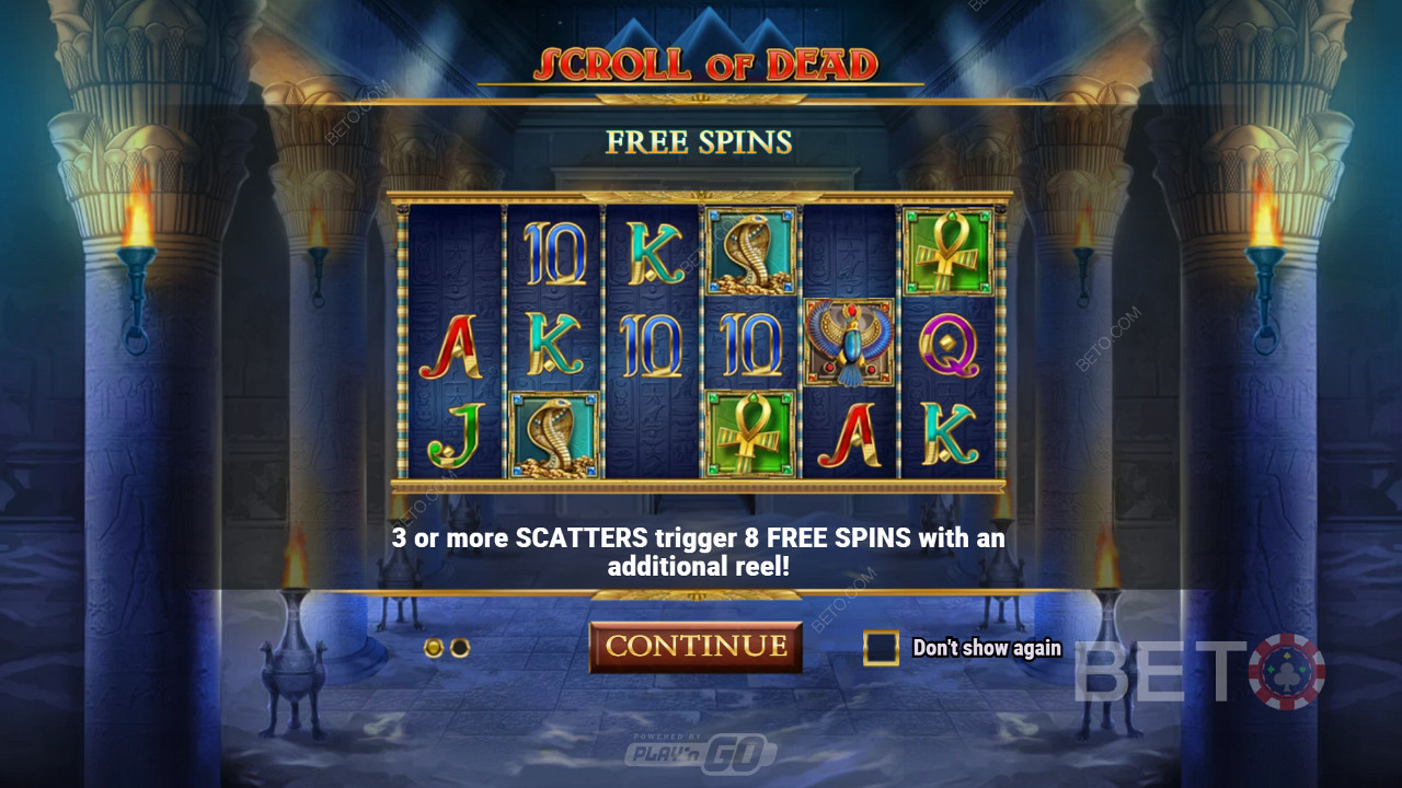 Å utløse gratisspinn-modusen belønner også spillere med 8 bonusspinn